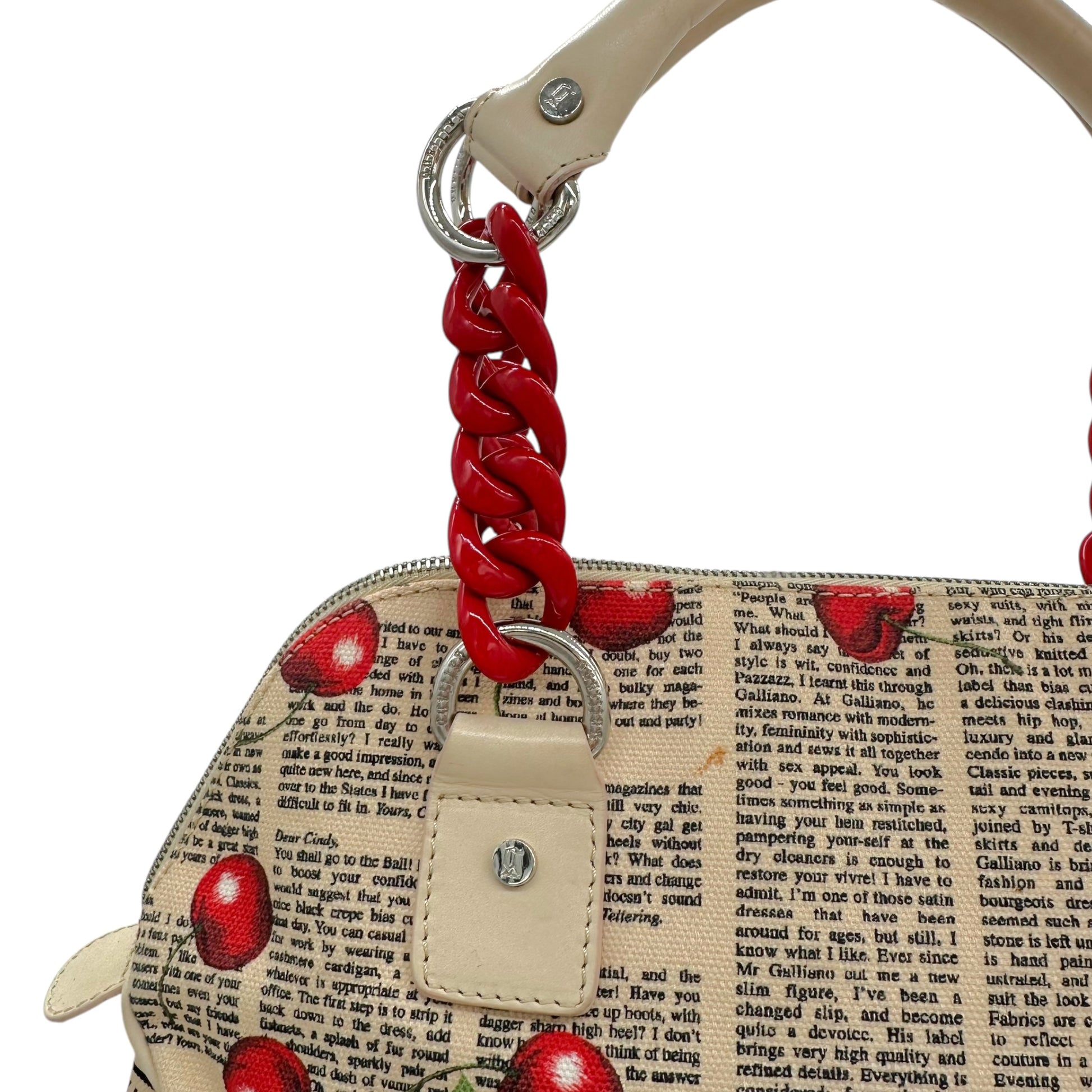 Galliano Gazette Cherry Print Canvas Tote Bag - Outfit Repeater