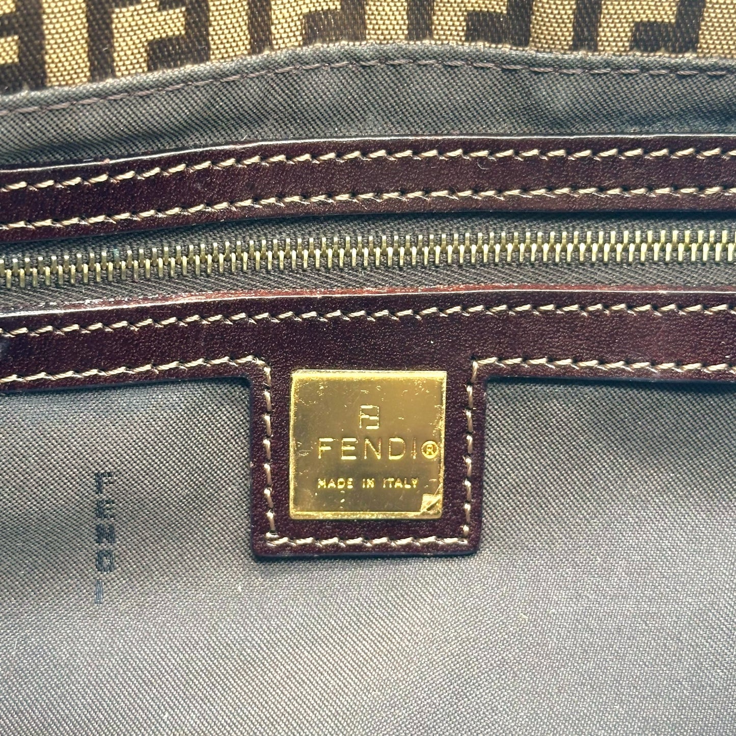 Fendi Tan Zucchino Monogram Coated Canvas Baguette Bag - Outfit Repeater