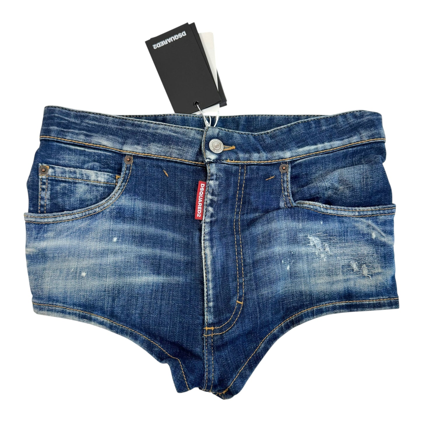 Dsquared2 Micro Mini Denim Shorts Dark Blue XS
