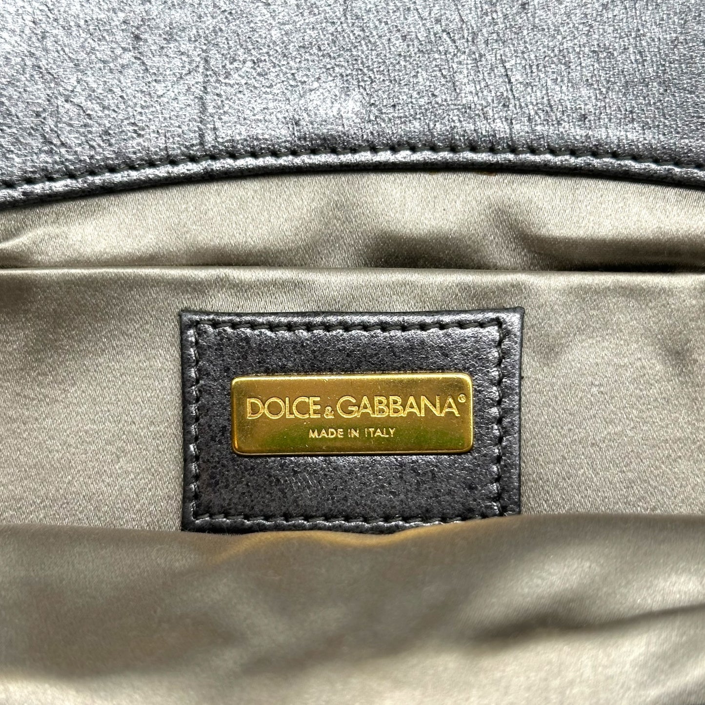 Dolce & Gabbana Black Silk Mini Handbag With Rosette Detail