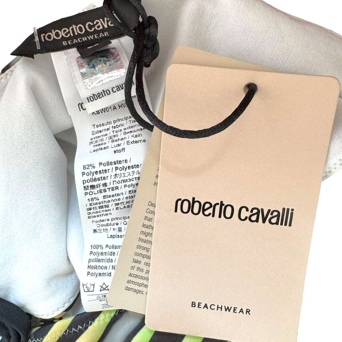 Roberto Cavalli Zebra Print Bikini Set Yellow Green