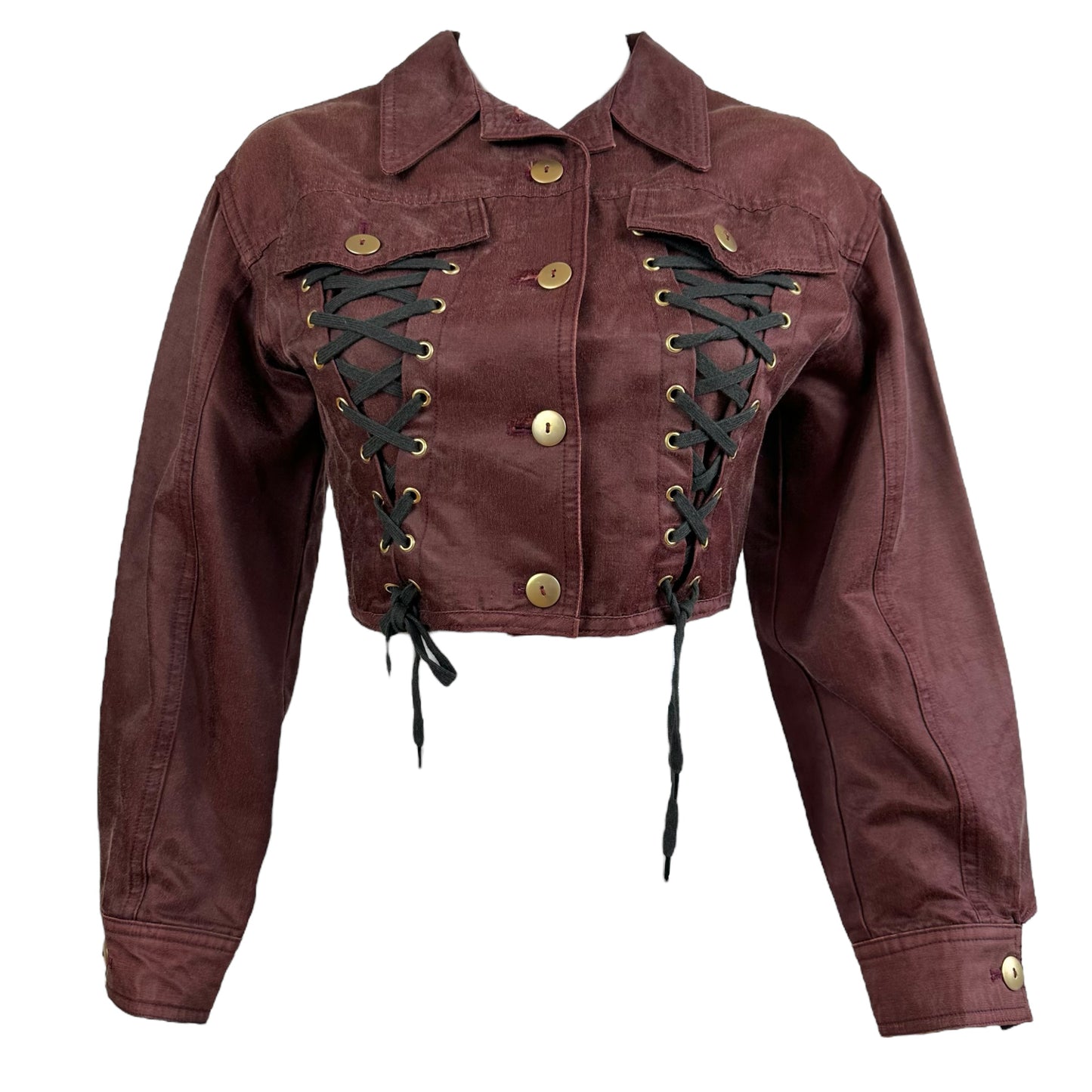 Junior Gaultier Burgundy Lace Up Jacket