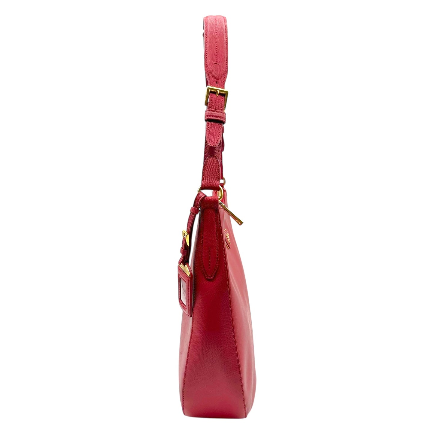 Prada Red Saffiano Leather Hobo Shoulder Bag