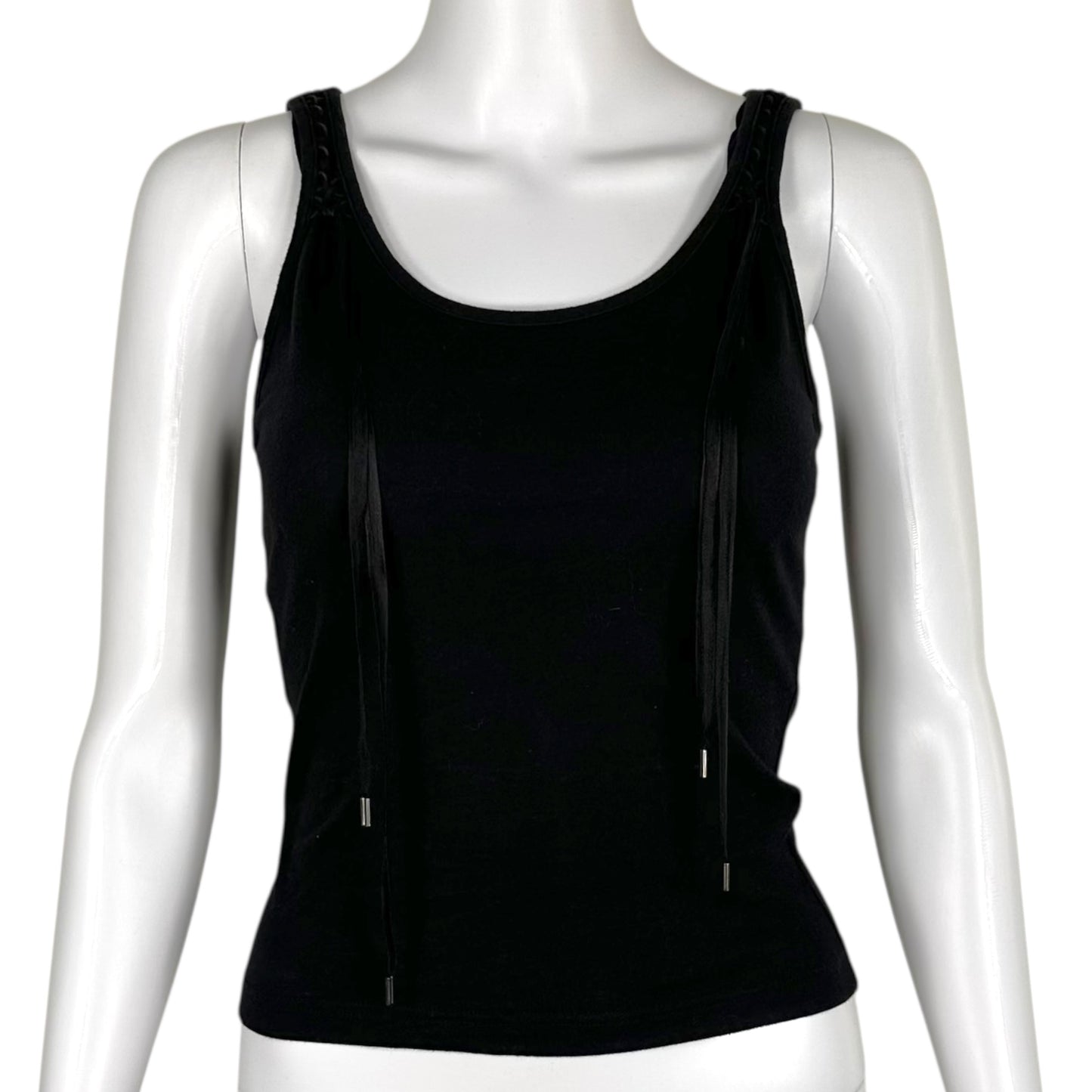 Christian Dior F/W 2002 Black Lace Up Tank Top