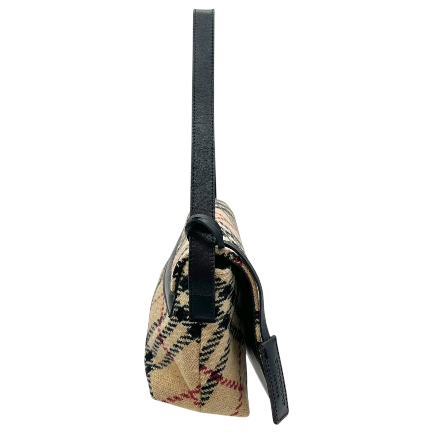 Burberry London Tan Nova Check Plaid Wool Shoulder Bag - Outfit Repeater