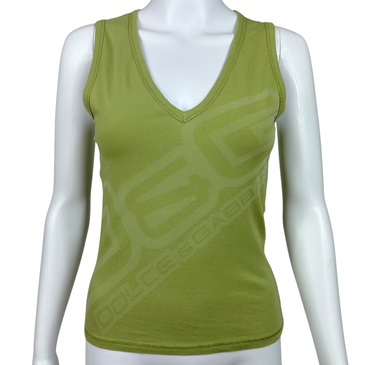 D&G Dolce and Gabbana Green Logo Tank