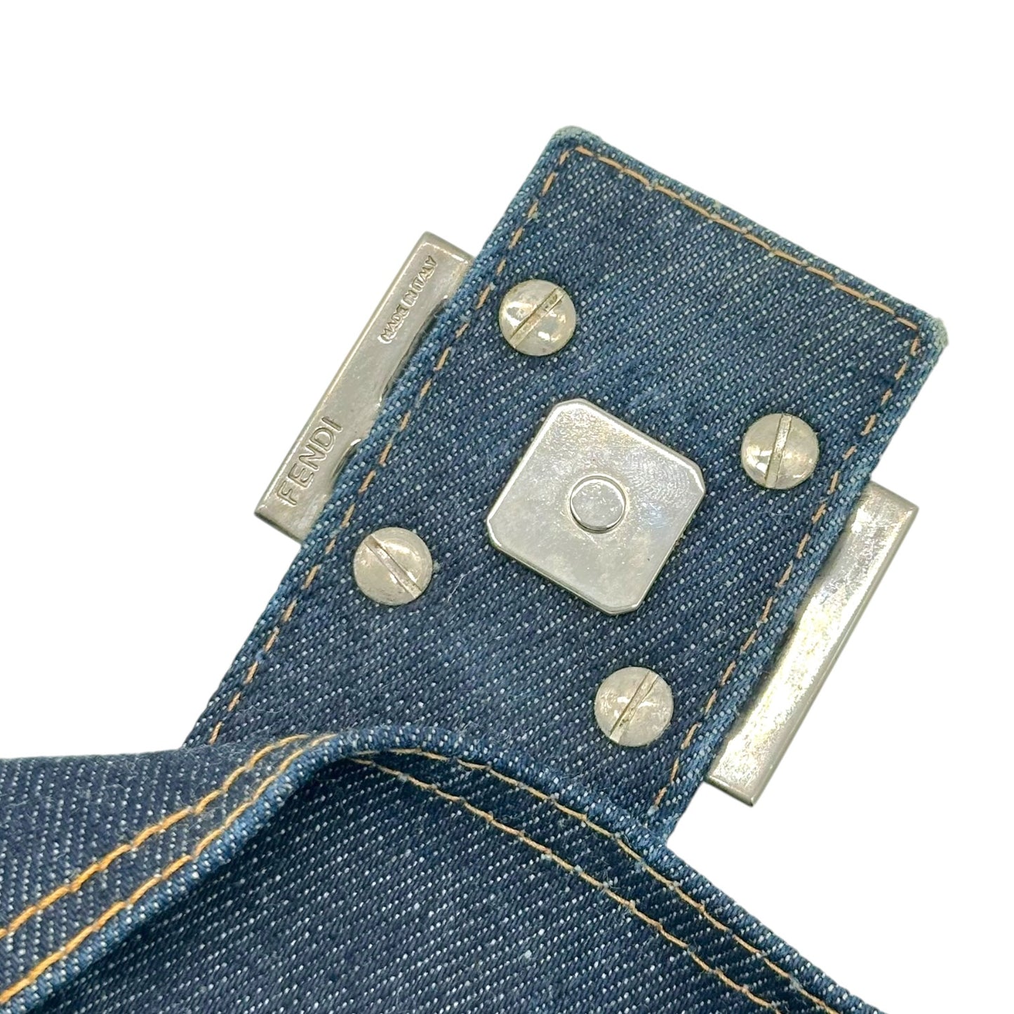 Fendi Dark Wash Denim Baguette Bag