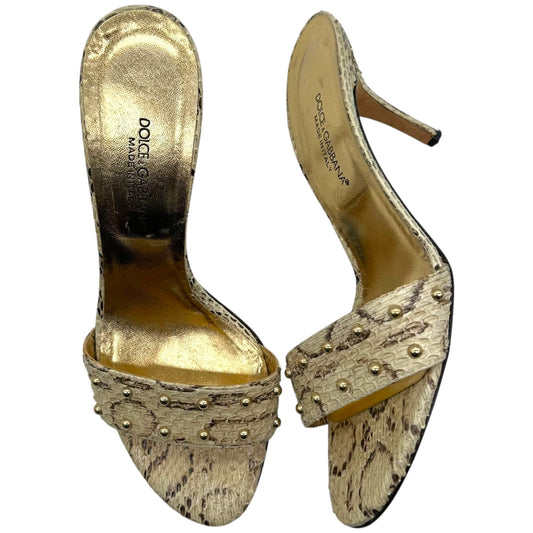 Dolce & Gabbana Studded Snakeskin Mule Heels - Outfit Repeater