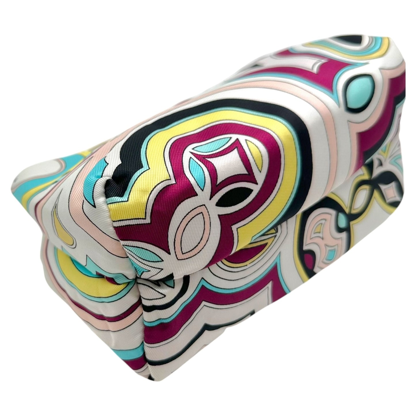Emilio Pucci Silk Mini Pochette Bag White Multicolor Print