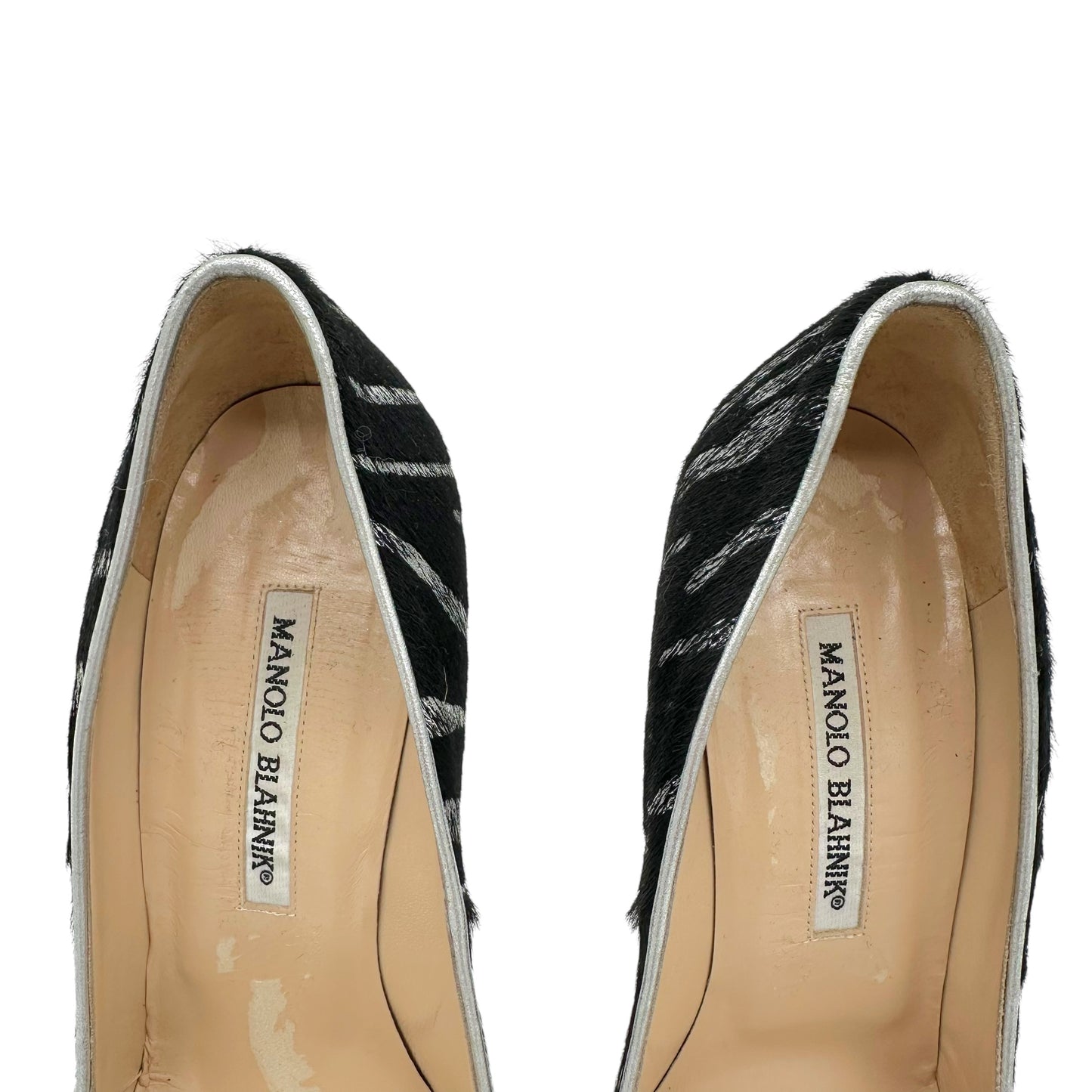 Manolo Blahnik Metallic Zebra Ponyhair High Heels - Outfit Repeater