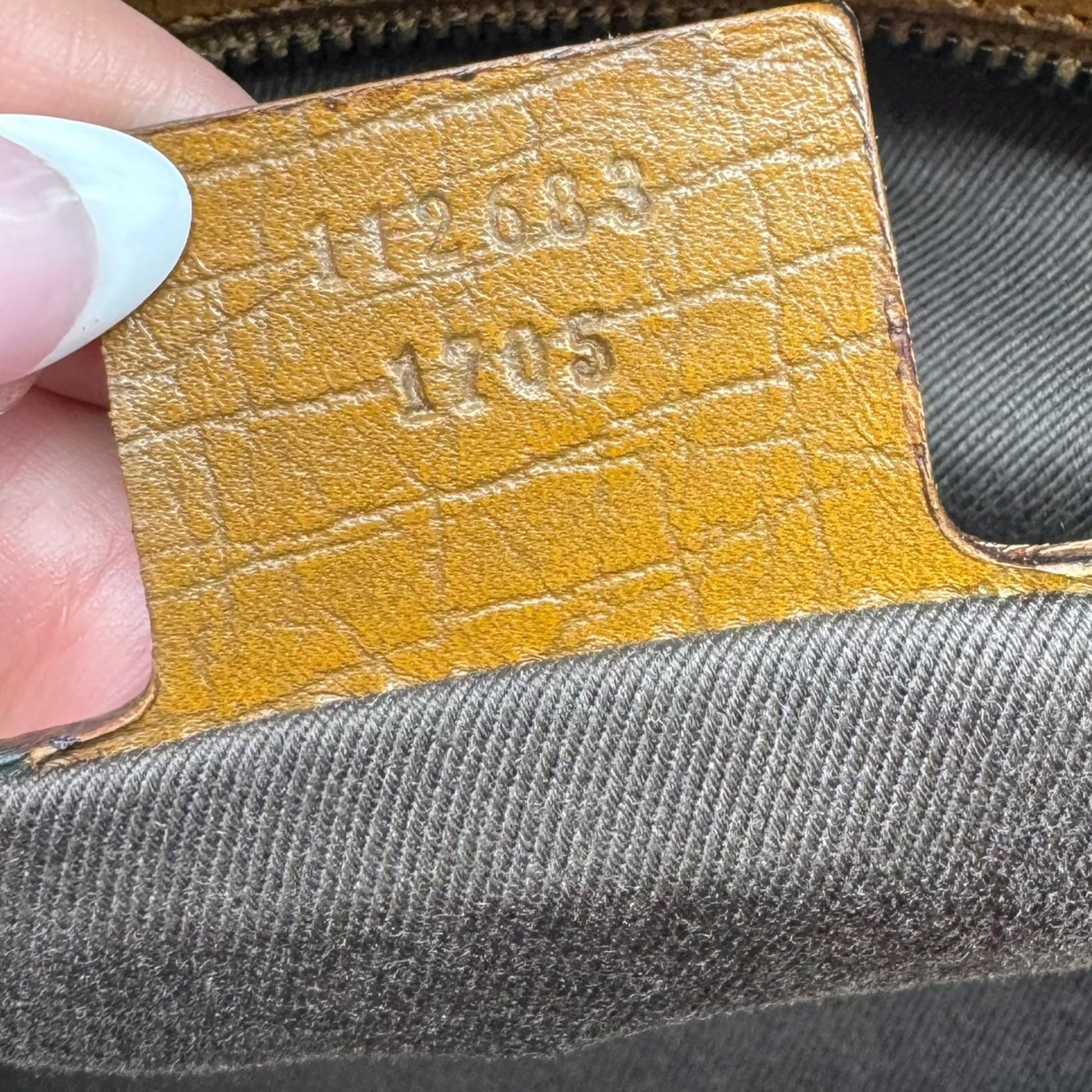 Gucci East-West Bag Tan Monogram Canvas Wooden Frame