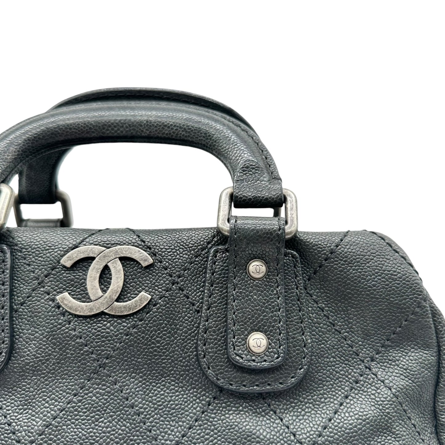 Chanel Black Caviar Matelasse Bowler Bag 2005-06