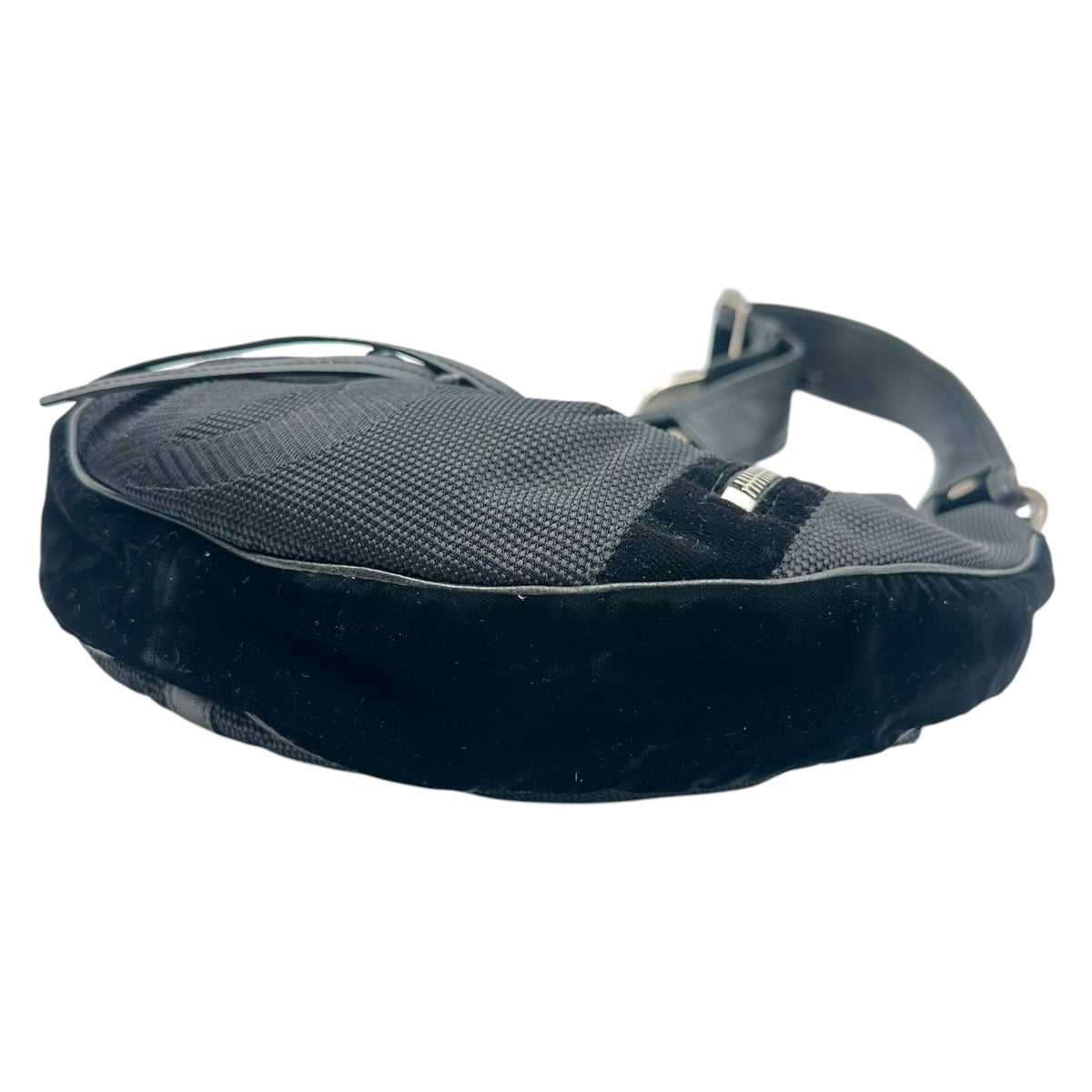 Yves Saint Laurent Small Hobo Bag Black Canvas Velvet