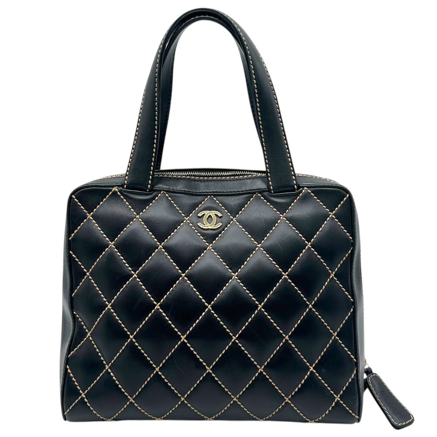 Chanel Black Medium Wild Stitch Bowler Bag 2002-03