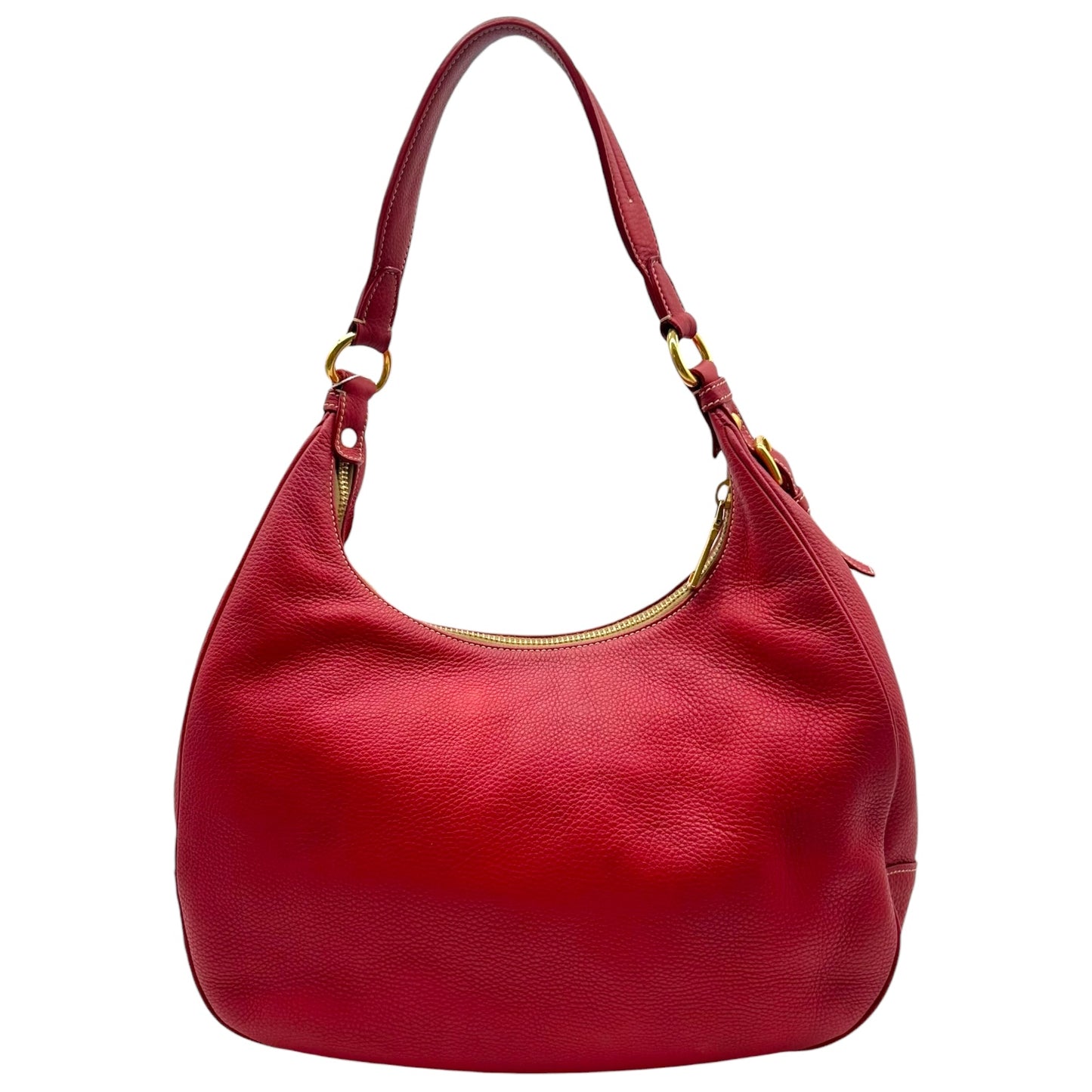 Prada Red Leather Crescent Hobo Shoulder Bag