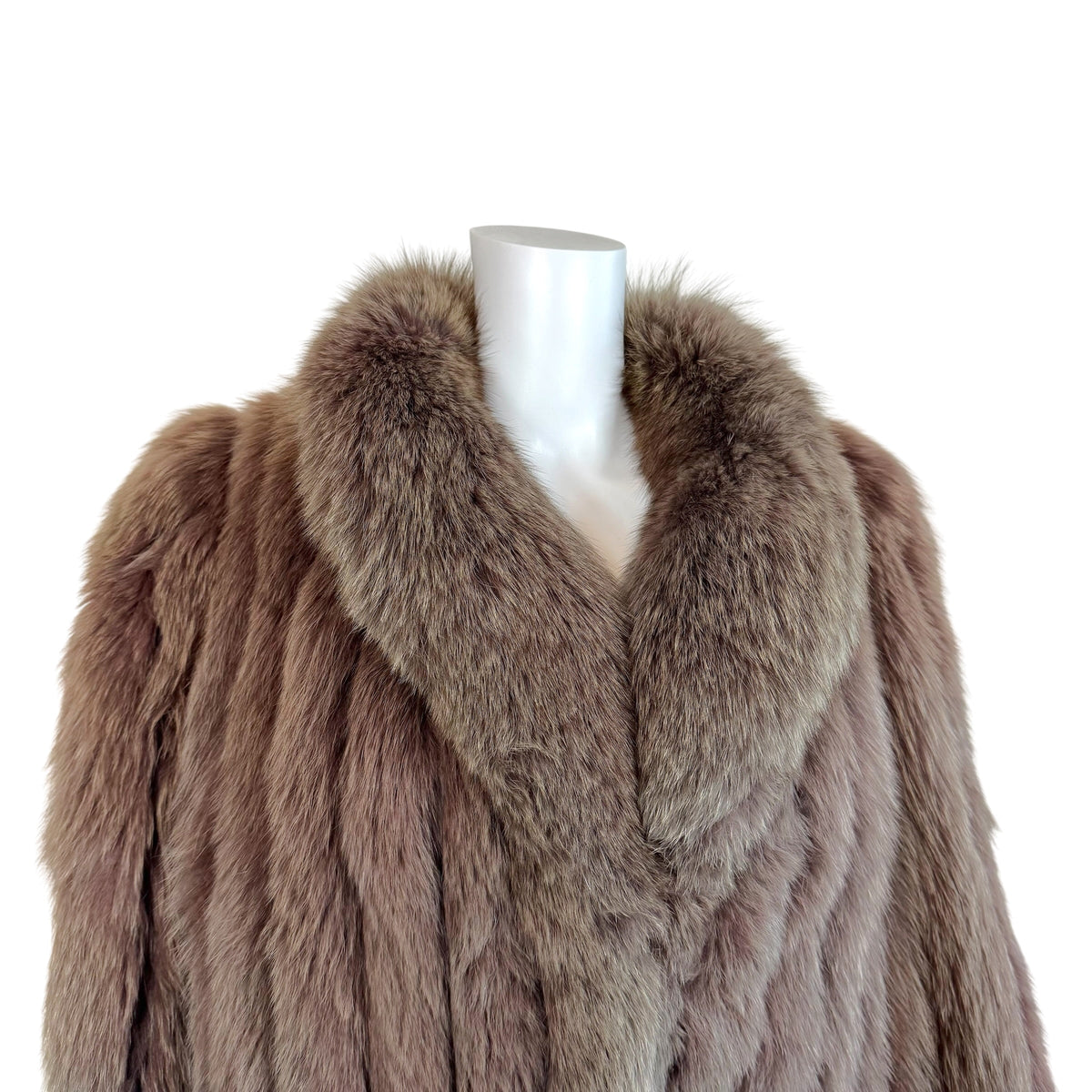 Saga Royal Fox Dyed Fox Fur Coat Brown Green 1990s