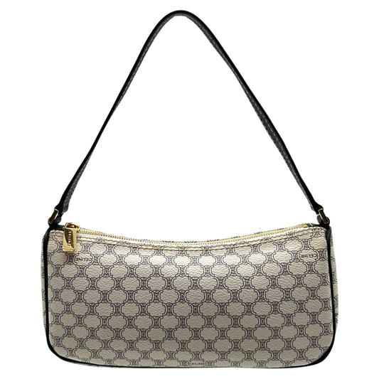 Celine White Triomphe Monogram Pochette Bag
