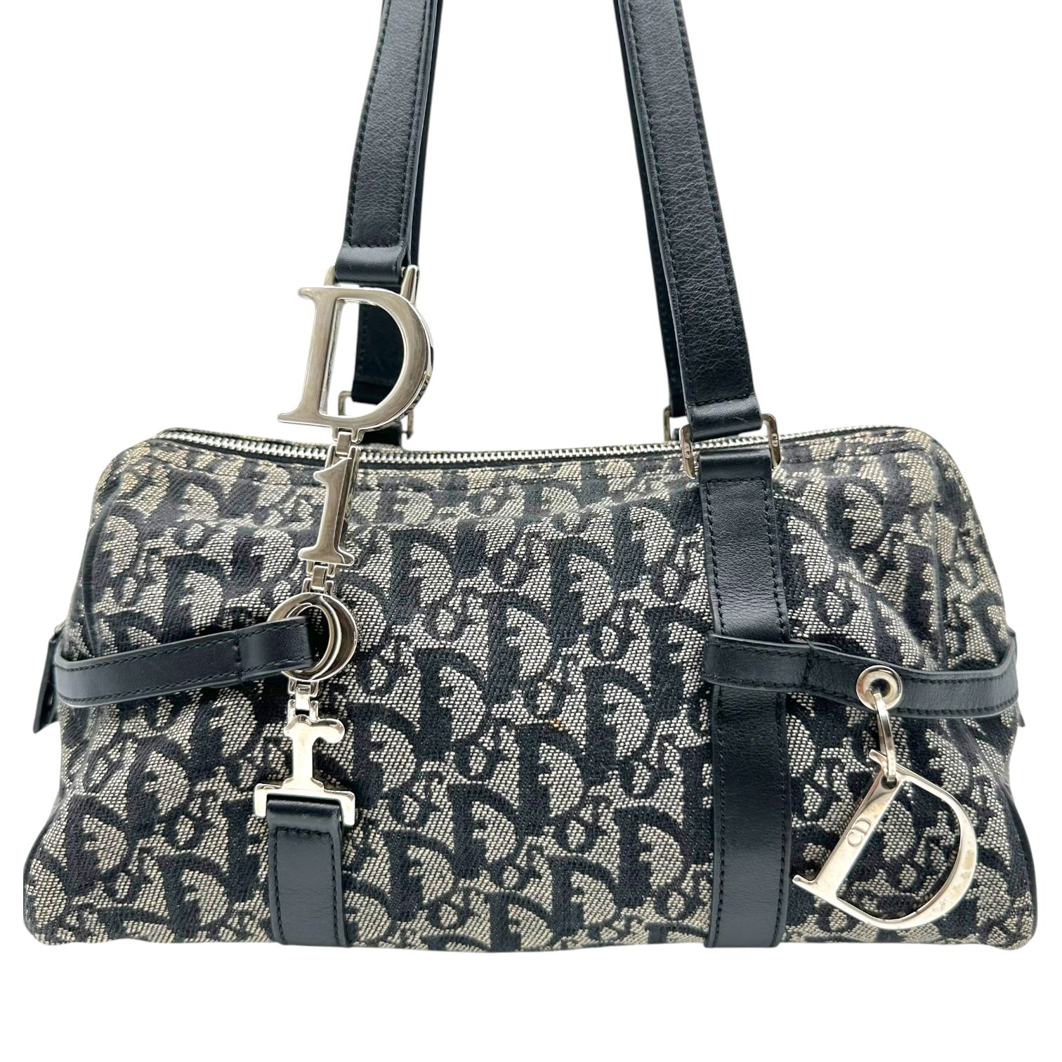 Christian Dior Black Trotter Monogram Shoulder Bag