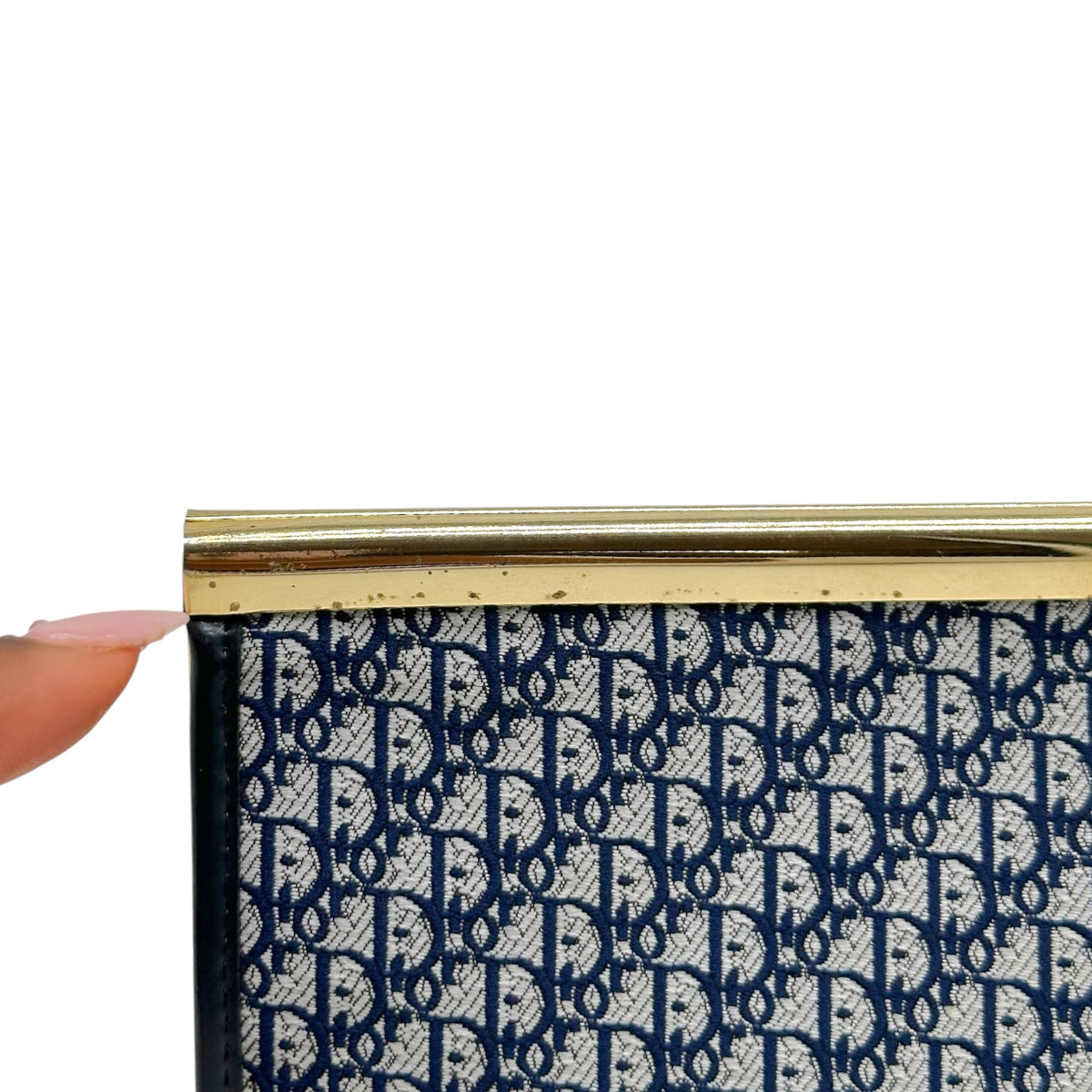 Christian Dior Navy Blue Trotter Monogram Clutch Bag