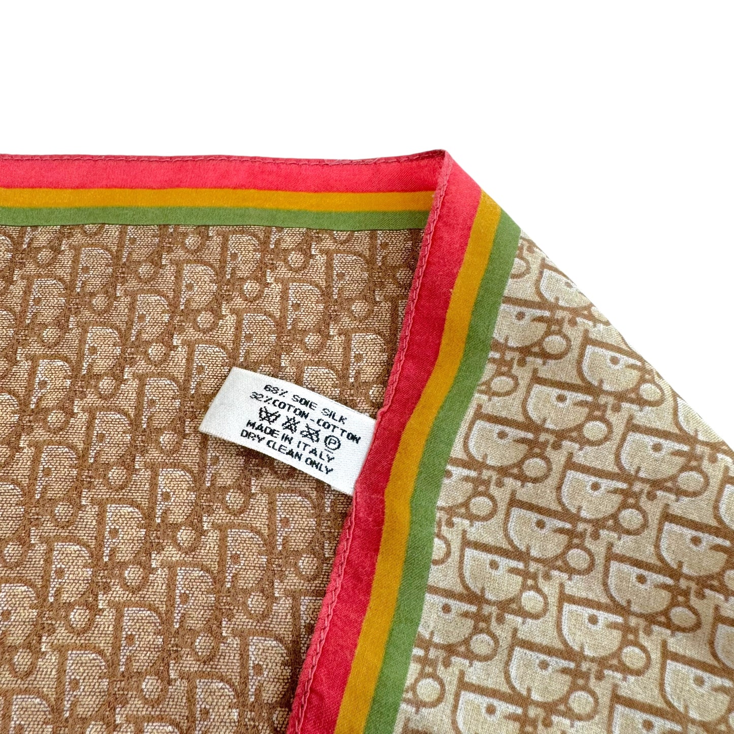 Christian Dior Rasta Tan Monogram Trotter Silk Scarf