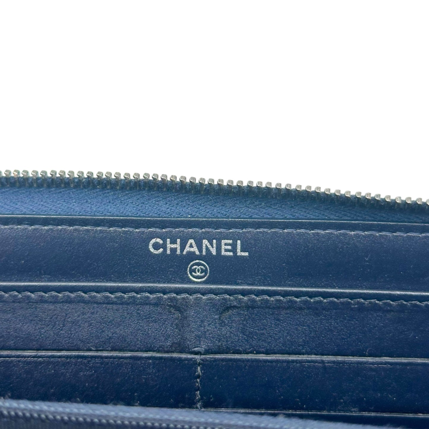 Chanel Blue Denim Zip-Around Long Wallet