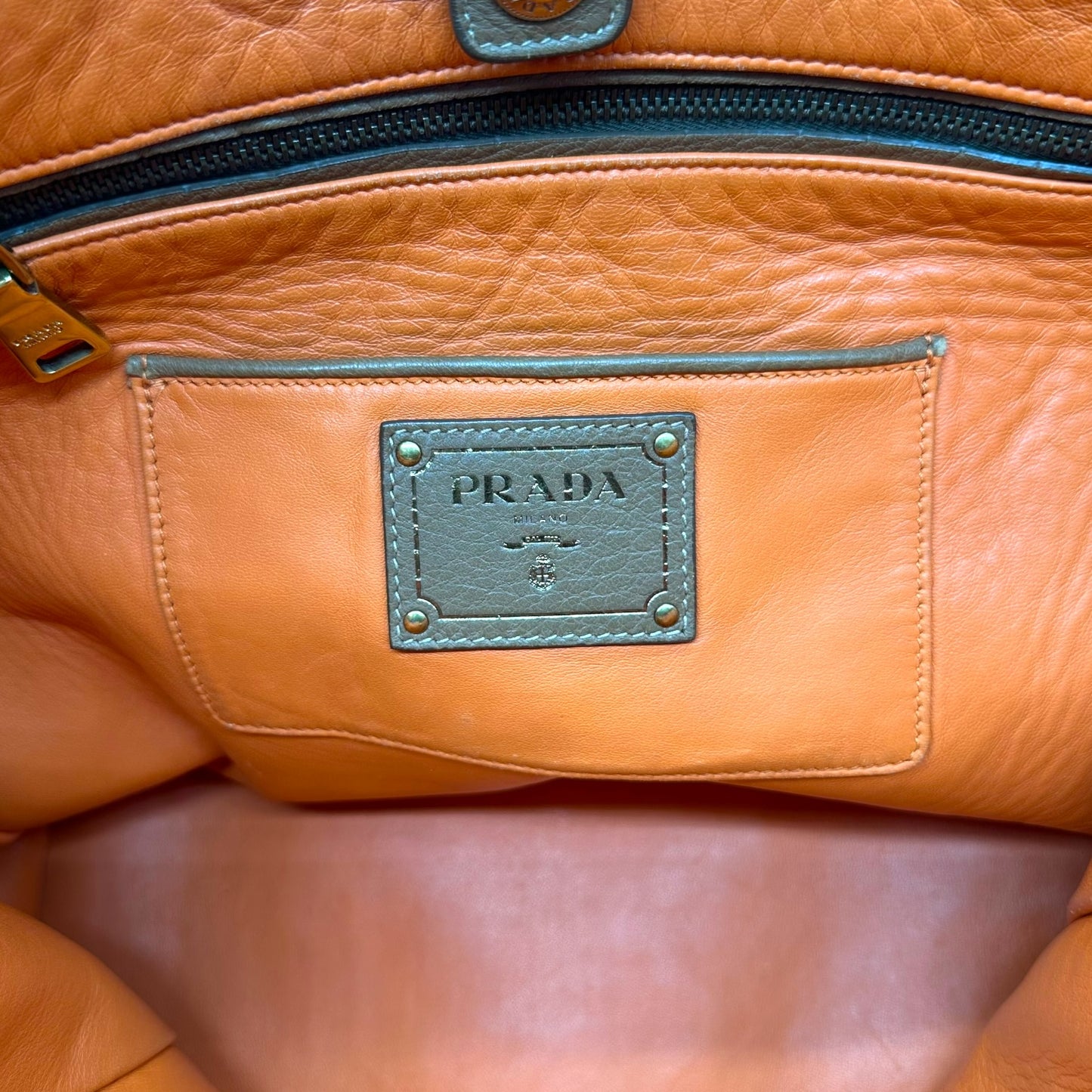 Prada Tan Deerskin Leather Fringe Trim Hobo Bag