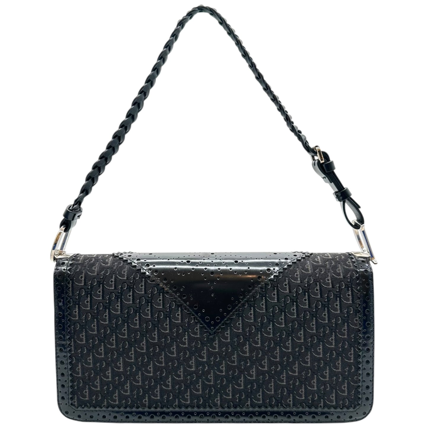 Christian Dior Black Trotter Monogram D'Trick Shoulder Bag