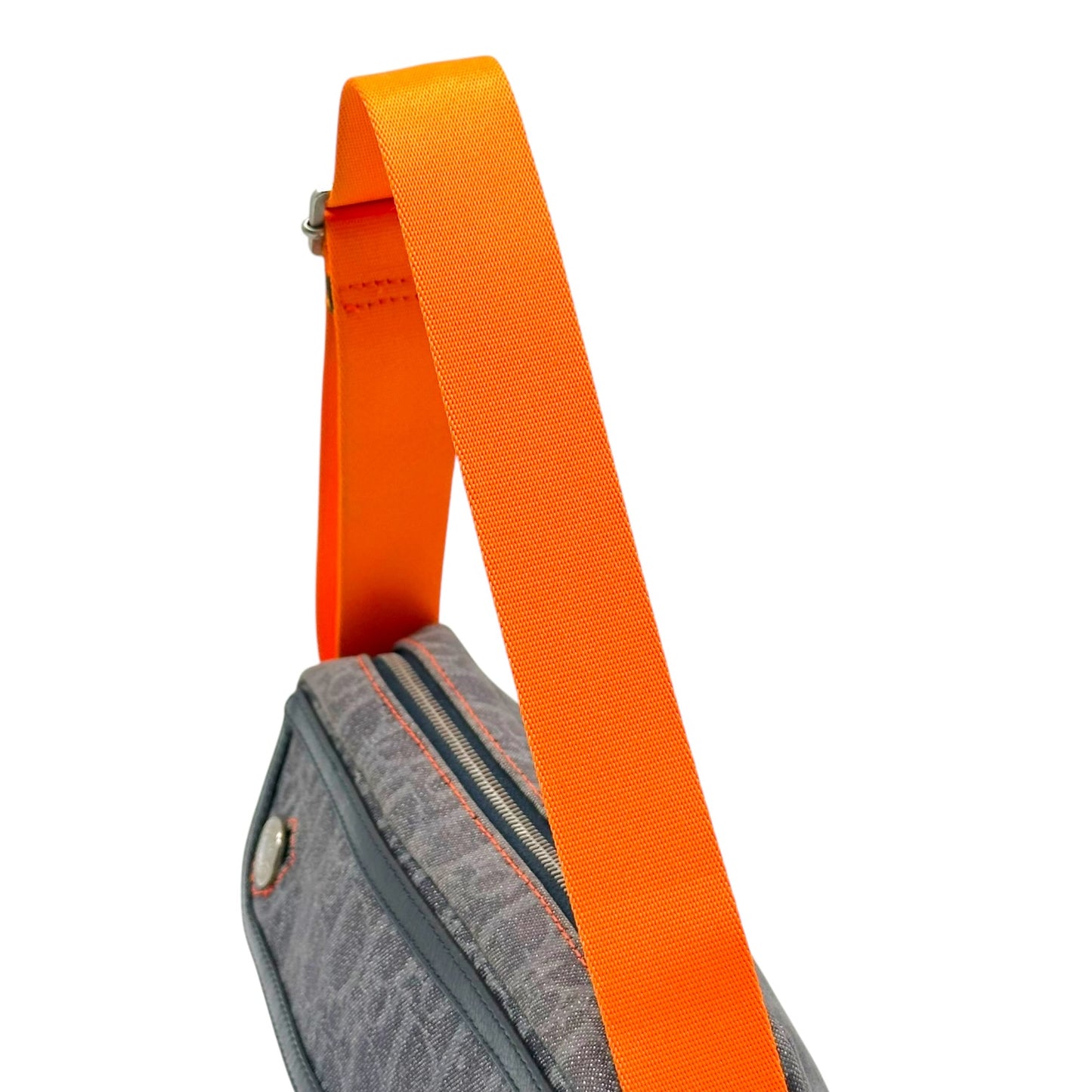 Christian Dior 'Flight' Denim Monogram & Orange Pochette Bag