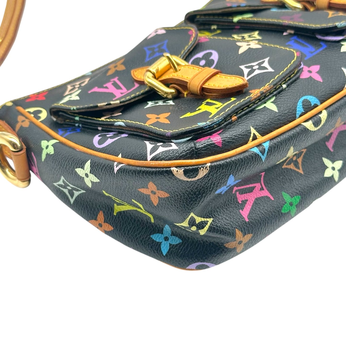 Louis Vuitton Shoulder Bag Black Multicolor Murakami Print