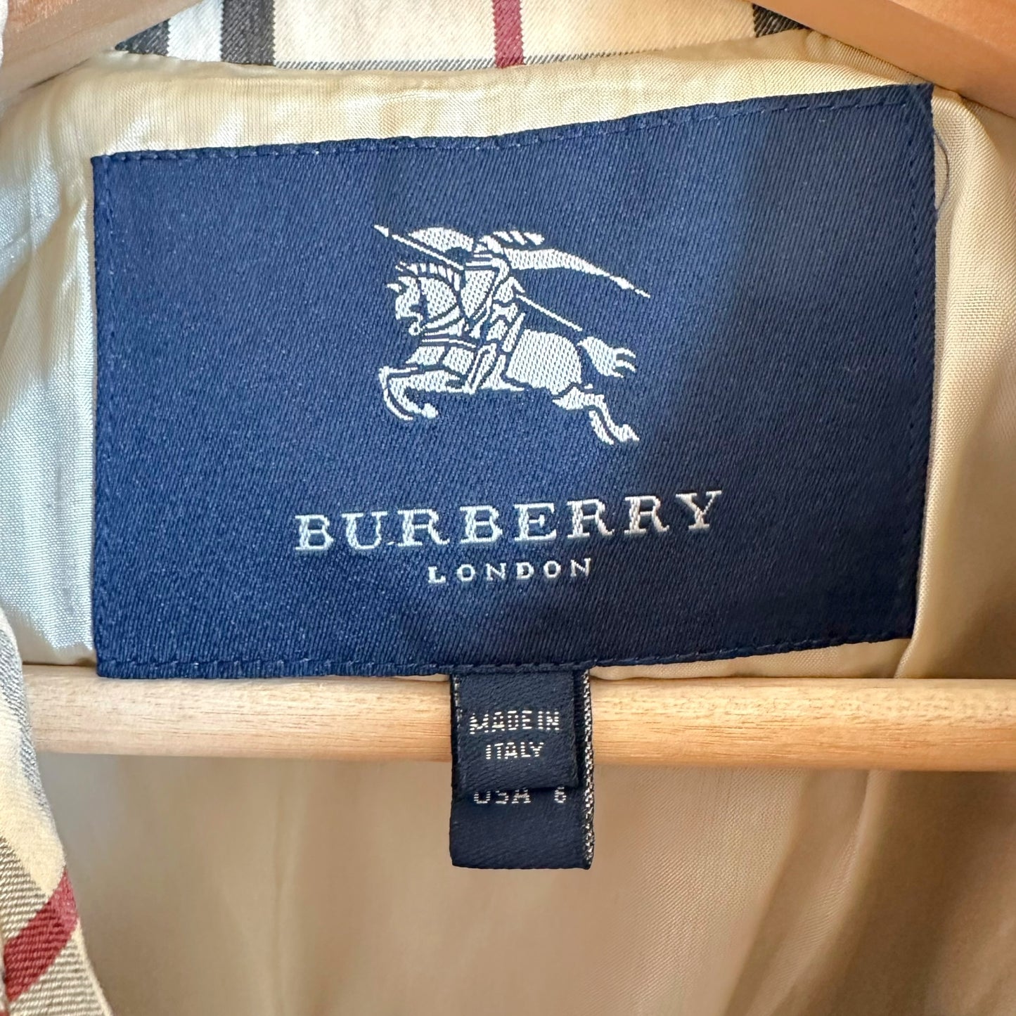 Burberry London Classic Nova Check Plaid Print Trench Coat