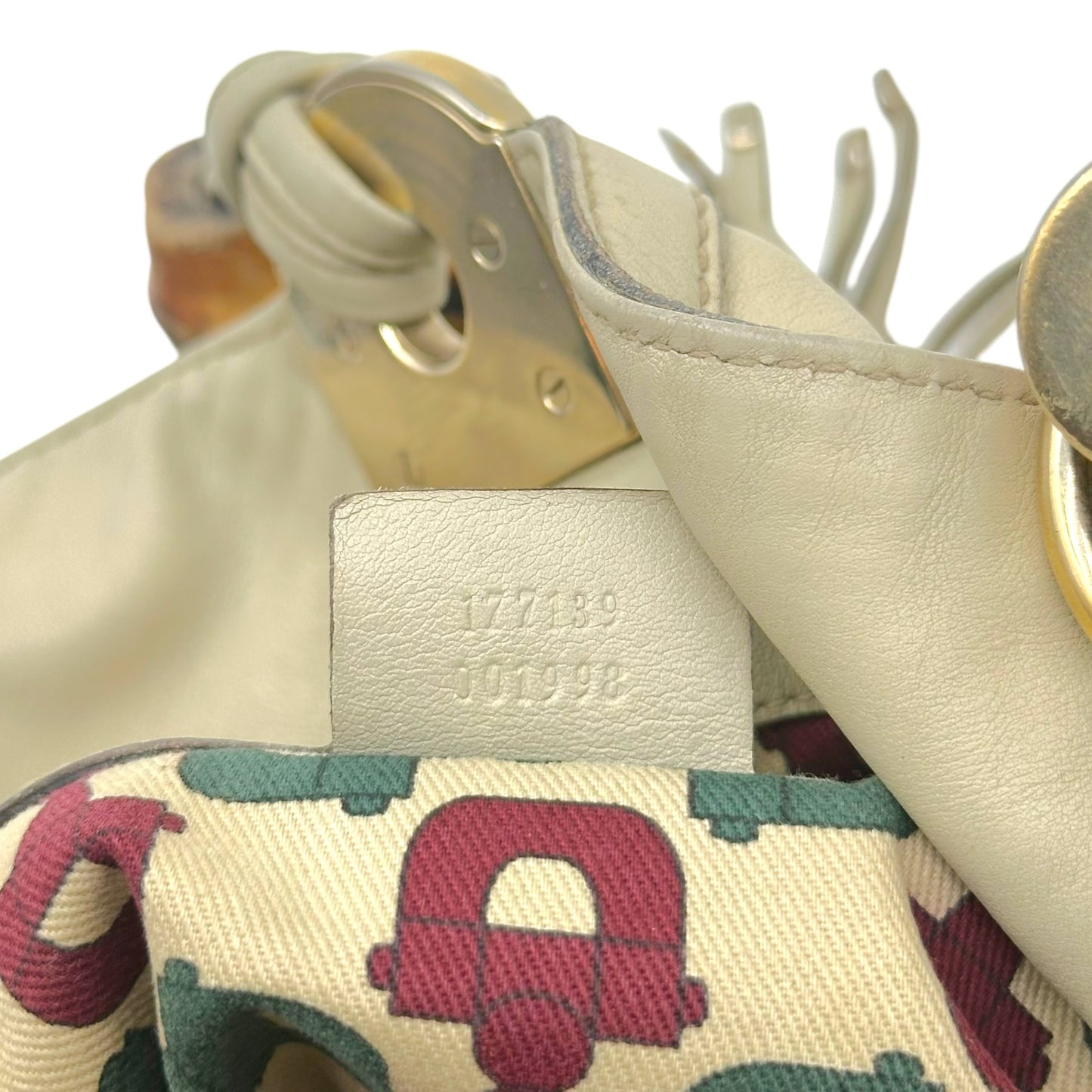 Gucci Light Gray Embossed Monogram Hobo Bag