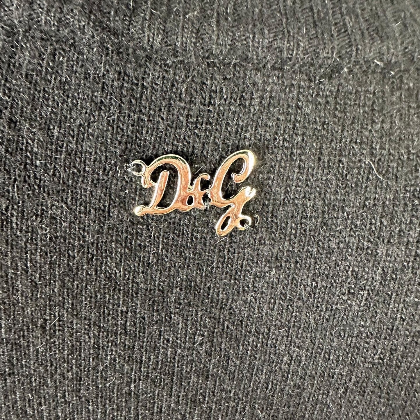 D&G Dolce & Gabbana Black Wool Knit Cropped Sweater Vest