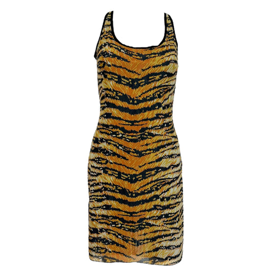 Dolce & Gabbana Mare Tiger Print Mesh Mini Dress NWT