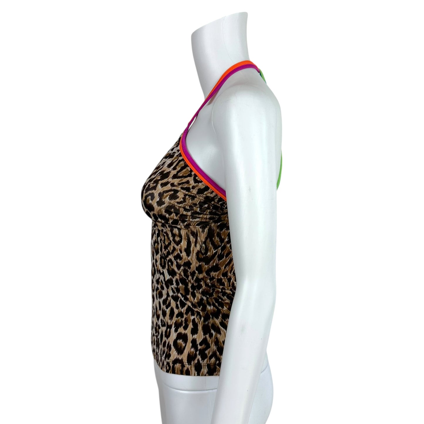 D&G Beachwear Multicolor Strap Leopard Print Halter Tank