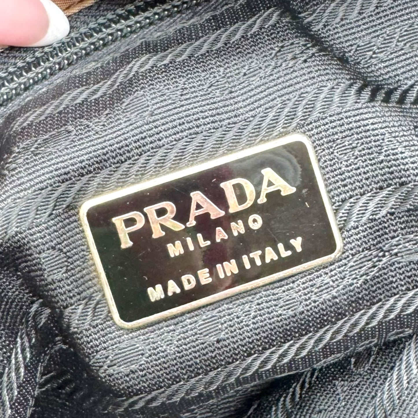 Prada Brown Zebra Print Nylon & Leather Shoulder Tote Bag - Outfit Repeater