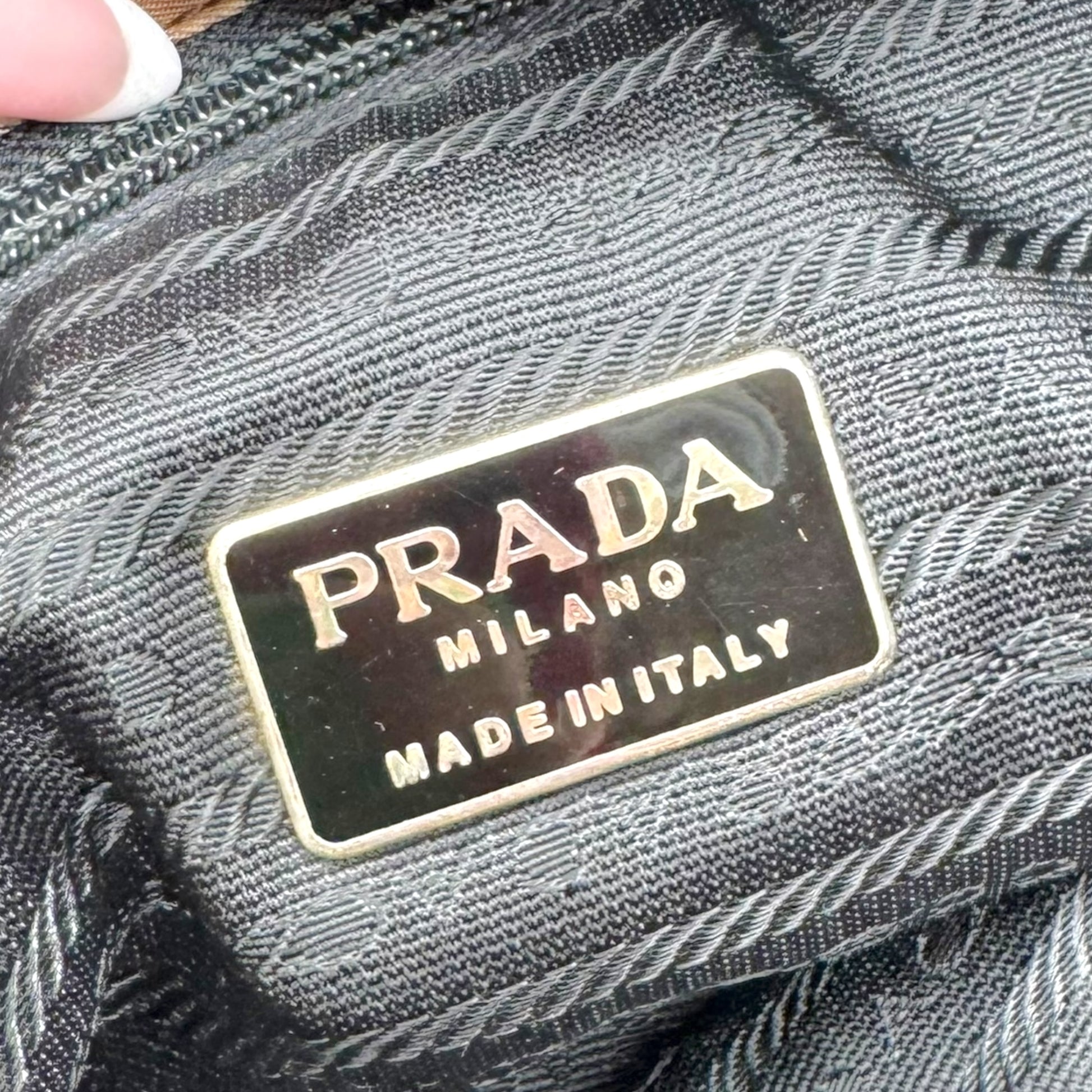 Prada Brown Zebra Print Nylon & Leather Shoulder Tote Bag - Outfit Repeater