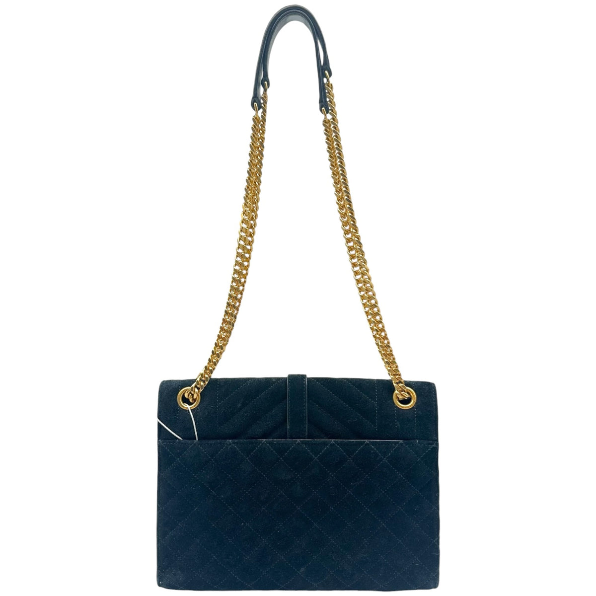 Saint Laurent Black Quilted Suede Shoulder Bag