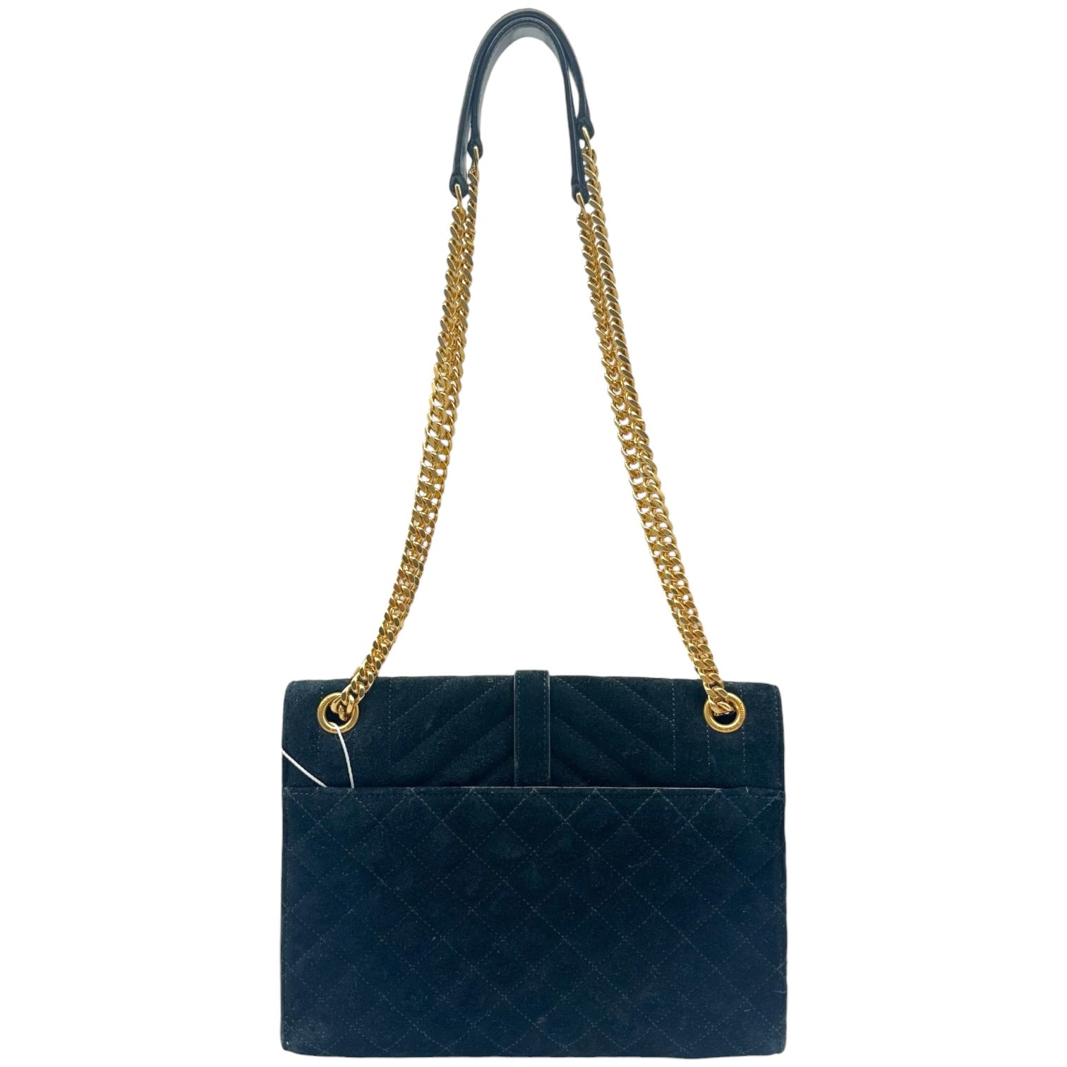 Saint Laurent Black Quilted Suede Shoulder Bag