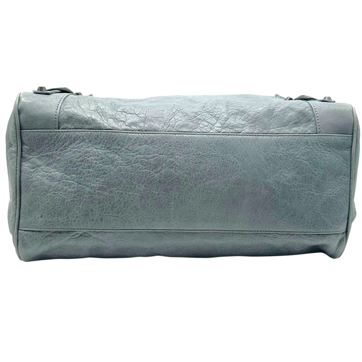 Balenciaga Leather 2-Way City Bag Dusty Blue
