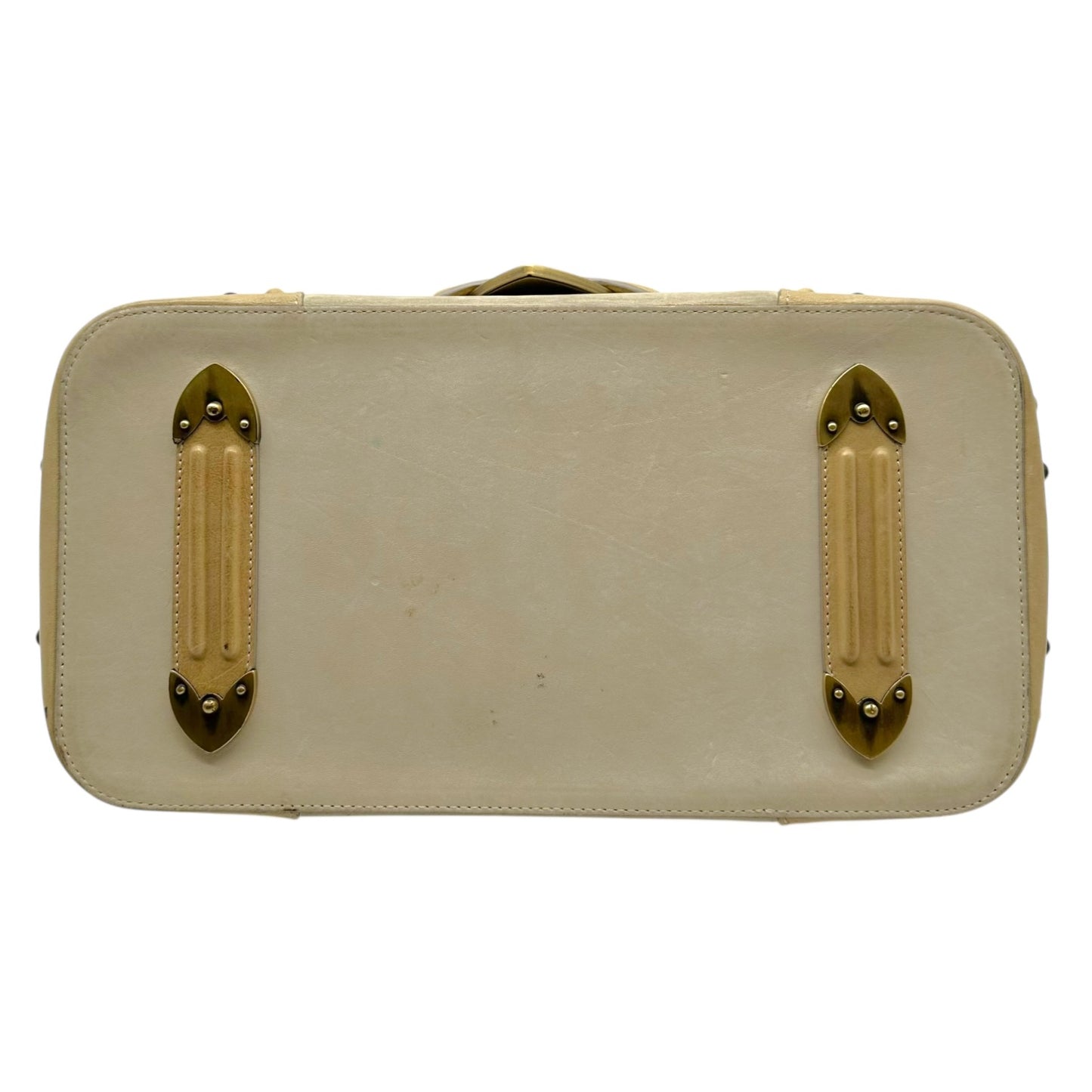 Christian Dior Ivory Suede Leather Bowler Bag