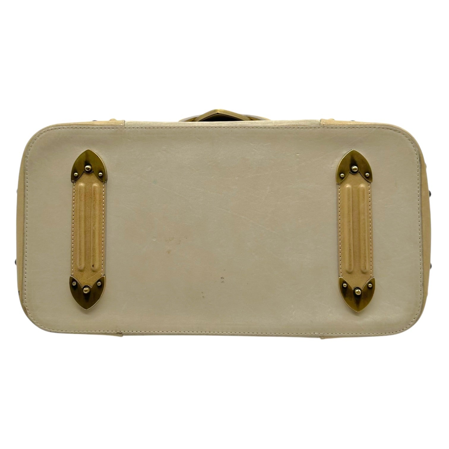 Christian Dior Ivory Suede Leather Bowler Bag