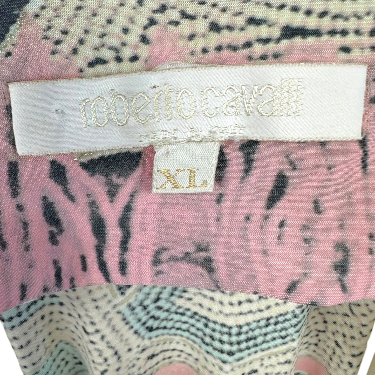 Roberto Cavalli S/S 2003 Metallic & Pastel Printed Silk Blouse