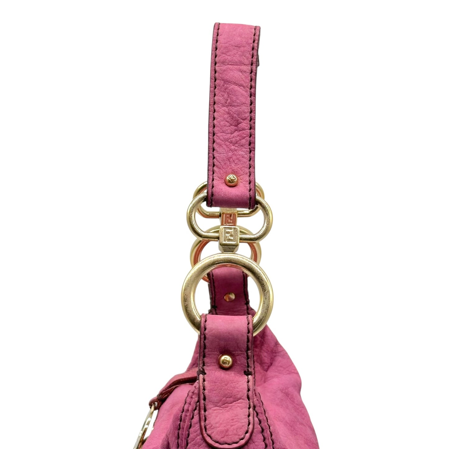 Fendi Mini Shoulder Bag Purple Suede Gold Studs