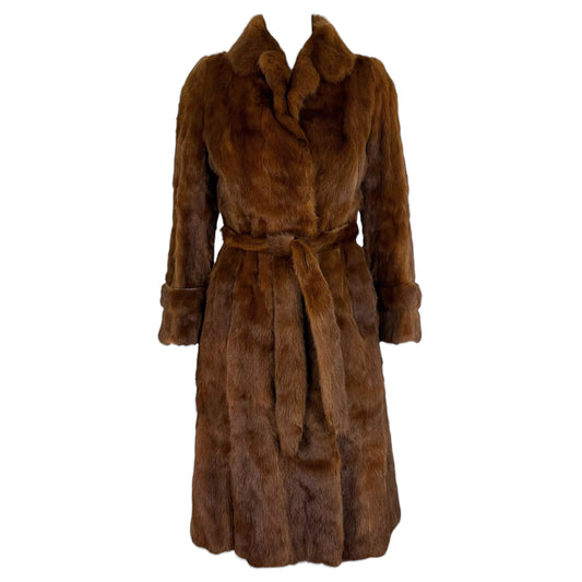 Vintage Emba Brown Beaver Fur Trench Coat