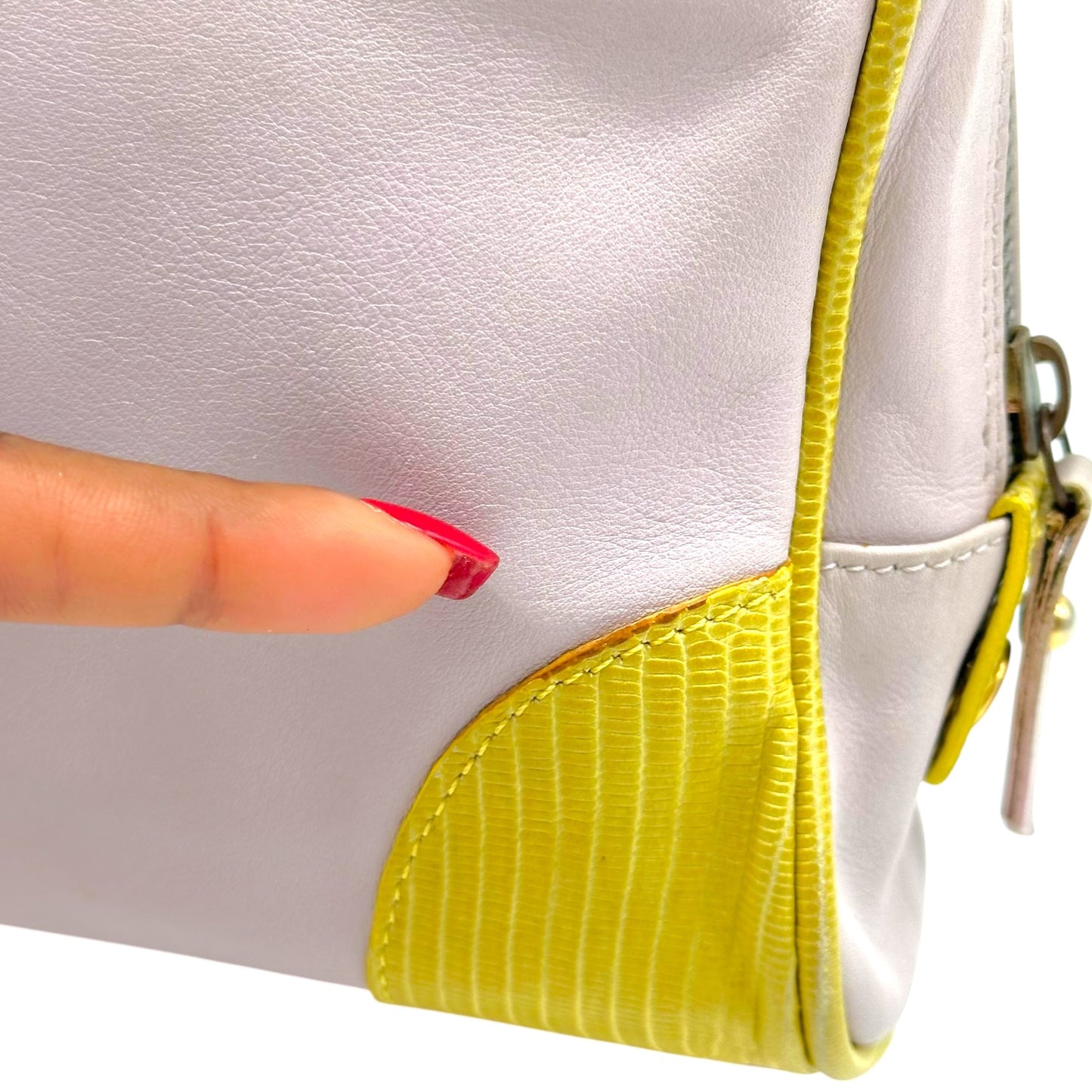 D&G Dolce & Gabbana Lavender & Yellow Mini Logo Bowler Bag
