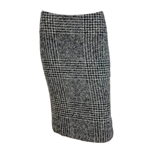 Dolce & Gabbana Black White Tweed Midi Skirt