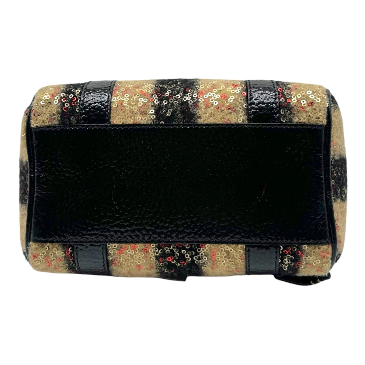Fendi Striped & Sequin Mini Boston Handbag