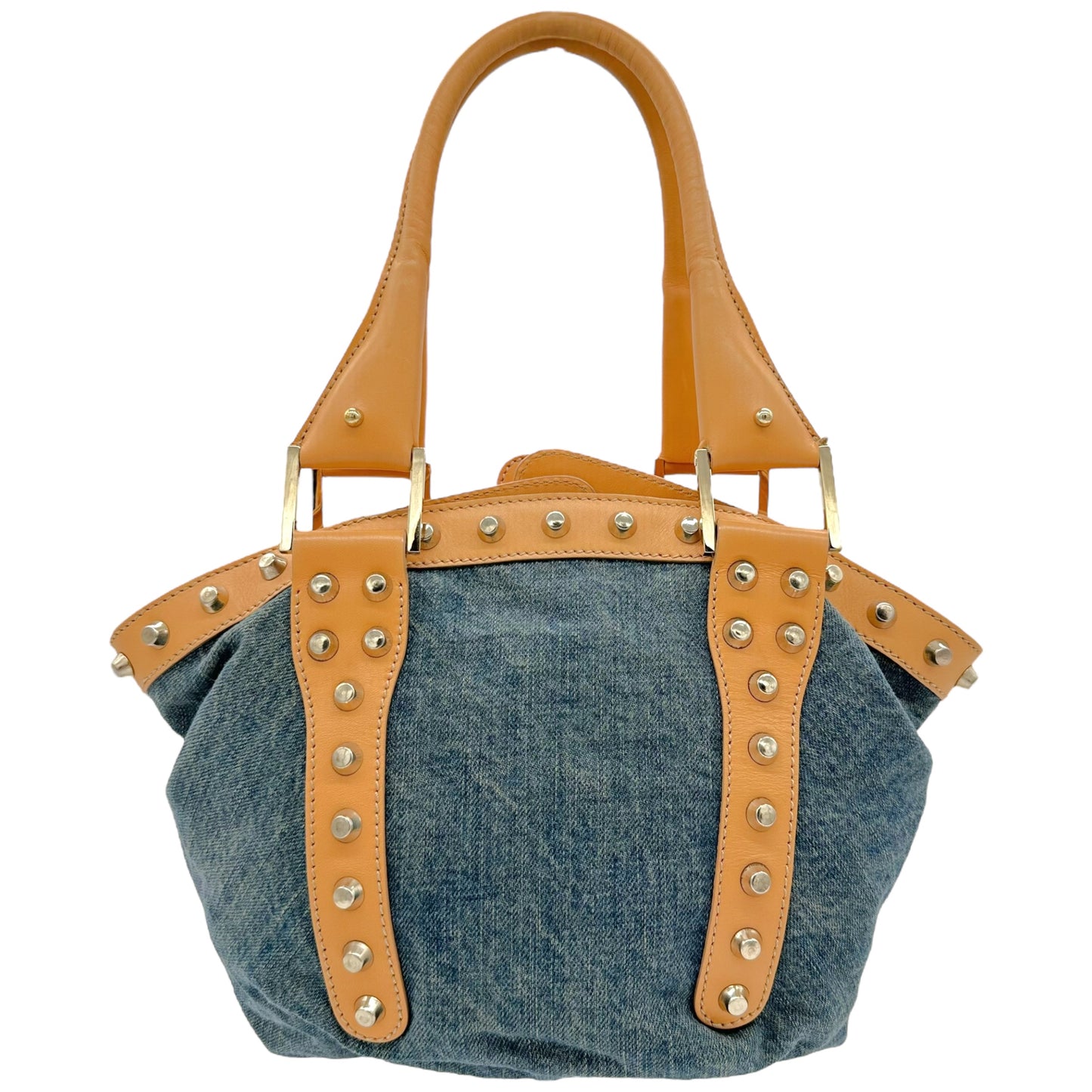 Fendi Studded Denim Bucket Bag - Outfit Repeater