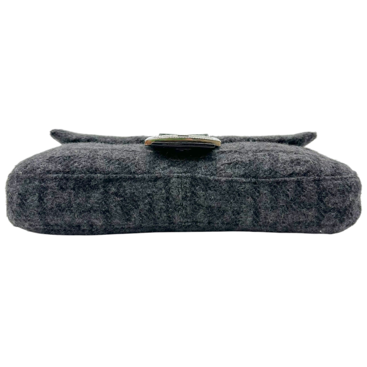 Fendi Baguette Bag Black Gray Zucca Cashmere Knit