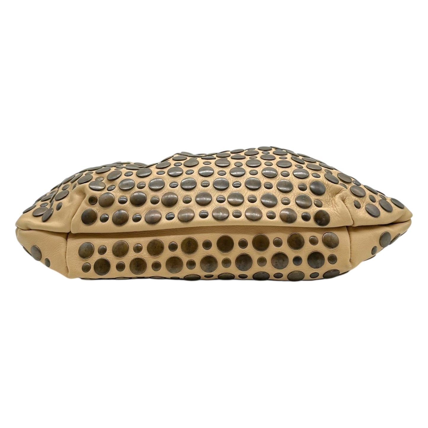 Sonia Rykiel Beige Leather Studded Domino Bag